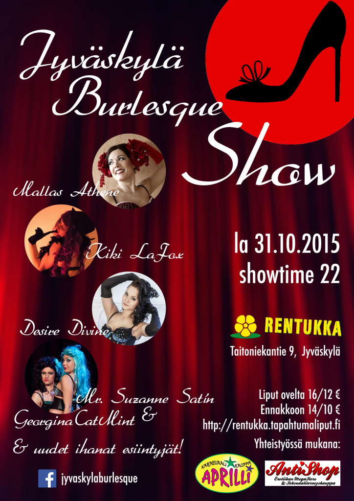 Jyväskylä Burlesque -show 31.10. Rentukassa